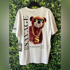 CR- 24 Chrome Edge Size:L Mens T Shirt-Never Surrender Short Sleeve White